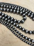 Western 4-Strand Burnished Faux Sterling Pearl Necklace — Layered Set (18"-32")