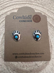 Gaynell Parker Sterling & Kingman Turquoise Bear Claw Post Earrings