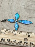 James Kee Turquoise and Opalite Inlay Cross Pendant