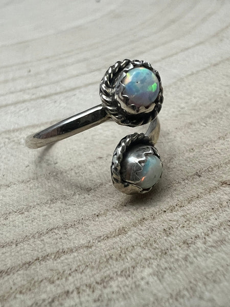 Janice Spencer Navajo Handmade Opal Adjustable Ring