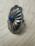 Joanee Silver Lapis Concho Adjustable Ring