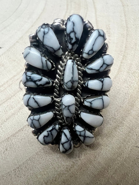 Juliana William Navajo Handmade White Buffalo RIng - Size 9.5