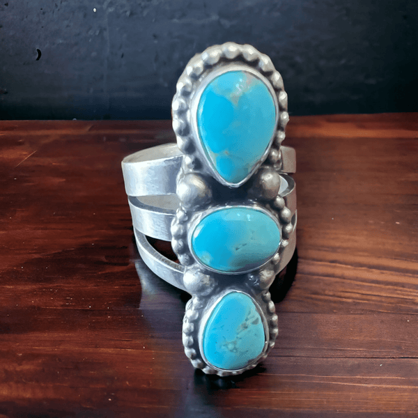 Kathleen Livingston Turquoise & Sterling Silver Ring - Size 7.5