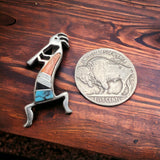 Kokopelli inlay brooch - signed by artist