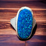 Large Opalite Ring on Sterling - Size 8