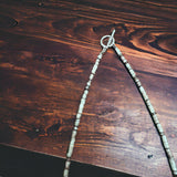 Long Blue Thick Genuine Turquoise Chips Necklace - 26 inch