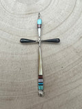Lynette Bowannie Multi-Stone Inlay Cross Pendant