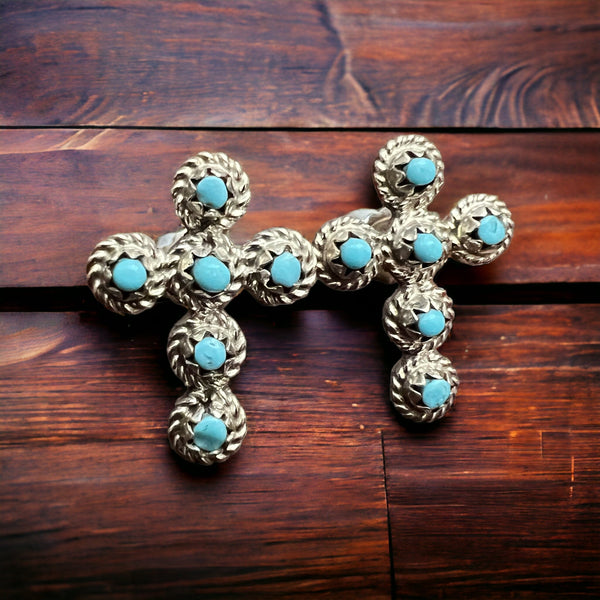 Michael Gchachu Turquoise & Sterling Silver Earrings
