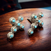 Michael Gchachu Turquoise & Sterling Silver Earrings