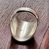 Native American Sterling Silver Navajo Turquoise Bear Ring - Size 10