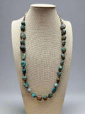 Natural Turquoise Nuggets & Shells Necklace - 27 inch