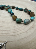 Natural Turquoise Nuggets & Shells Necklace - 27 inch