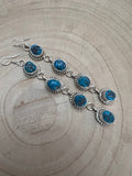 Navajo Handmade Kingman Turquoise Earrings by Donovan Nez