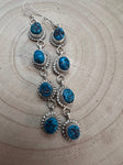 Navajo Handmade Kingman Turquoise Earrings by Donovan Nez