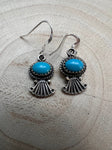 Navajo Handmade Kingman Turquoise Earrings by Sharon McCarthy