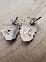 Navajo Handmade Pink Conch Earrings by Freda Martinez