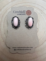 Navajo Handmade Pink Conch Earrings by Freda Martinez