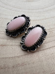 Navajo Handmade Pink Conch Earrings by Freda Martinez