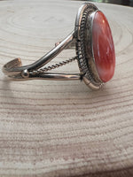 Navajo Handmade Spiny Oyster Bracelet by Dave Skeets