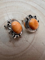 Navajo Handmade Spiny Oyster Post Earrings by Donovan Nez