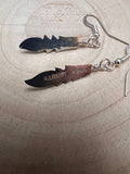 Navajo Handmade Sterling Silver and Kingman Turquoise Earrings by Allen Barney