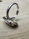 Norvin Johnson Navajo Handmade White Buffalo RIng - Size 8