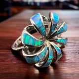 Opalite inlay ring on Sterling Silver
