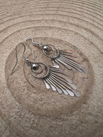 Pam Armstrong Navajo Handmade Sterling Dangle Earrings - 1 3/4 inch drop
