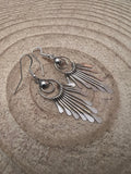 Pam Armstrong Navajo Handmade Sterling Dangle Earrings - 1 3/4 inch drop
