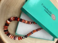 Purple and orange spiny oyster necklace - 22 inch