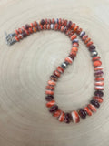 Purple and orange spiny oyster necklace - 22 inch