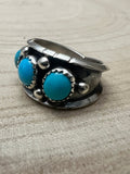Reed Charley Navajo Handmade  Kingman Turquoise Ring