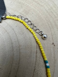 Western Seed Bead Choker with Faux Navajo Pearls — 13 Inch with Extender