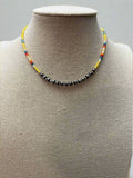 Western Seed Bead Choker with Faux Navajo Pearls — 13 Inch with Extender