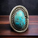 Shadowbox Turquoise Ring- Size 8