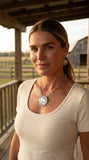 Silver Western Buffalo Coin Statement Choker & Earring Set — Oversized Coin Pendant