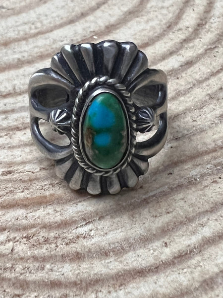 Sonoran Gold Sunray Ring by Victor Coriz - Size 9.5