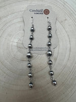 Sterling Silver Pearls dangle earrings - 3 1/2 inch drop!