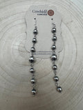 Sterling Silver Pearls dangle earrings - 3 1/2 inch drop!