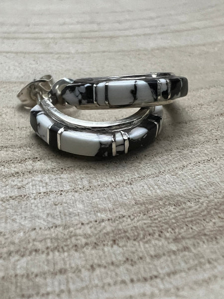 Terrance Panteah White Buffalo & Sterling Silver Earrings