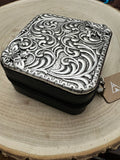Tombstone Western Jewelry Box — Frontier-Style Etched Metal Storage Case