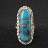 Turquoise & Sterling Silver Ring by Leslie Nez  - Size 9.5