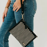 Checkered Crossbody Clutch