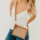 Checkered Crossbody Clutch