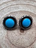 Vintage Old Pawn Native American Turquoise Post Earrings