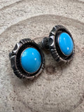 Vintage Old Pawn Native American Turquoise Post Earrings