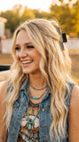 Western Boot Stitch Claw Clip — 3.25" Cowboy-Boot-Inspired Hair Statement