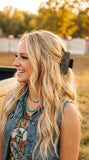 Western Boot Stitch Claw Clip — 3.25" Cowboy-Boot-Inspired Hair Statement