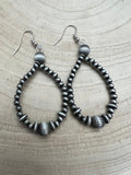 Western Desert Pearl Teardrop Saucer Dangle Earrings — 2" Drop