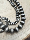 Western Faux Sterling Pearl 3-Piece Necklace Set — 18", 22", 26" Layered Trio